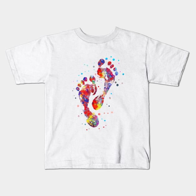 Footprint Kids T-Shirt by RosaliArt